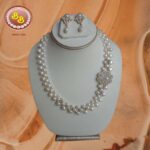 Decent Graded Pearls Necklace With CZ And Pearl Pendent SBP-PSS002