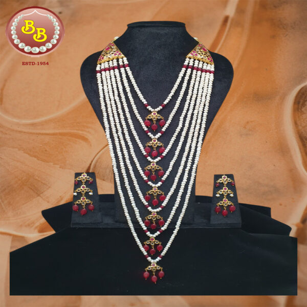 Designer Pearl Satlada Necklace for Weddings and Festive Wear